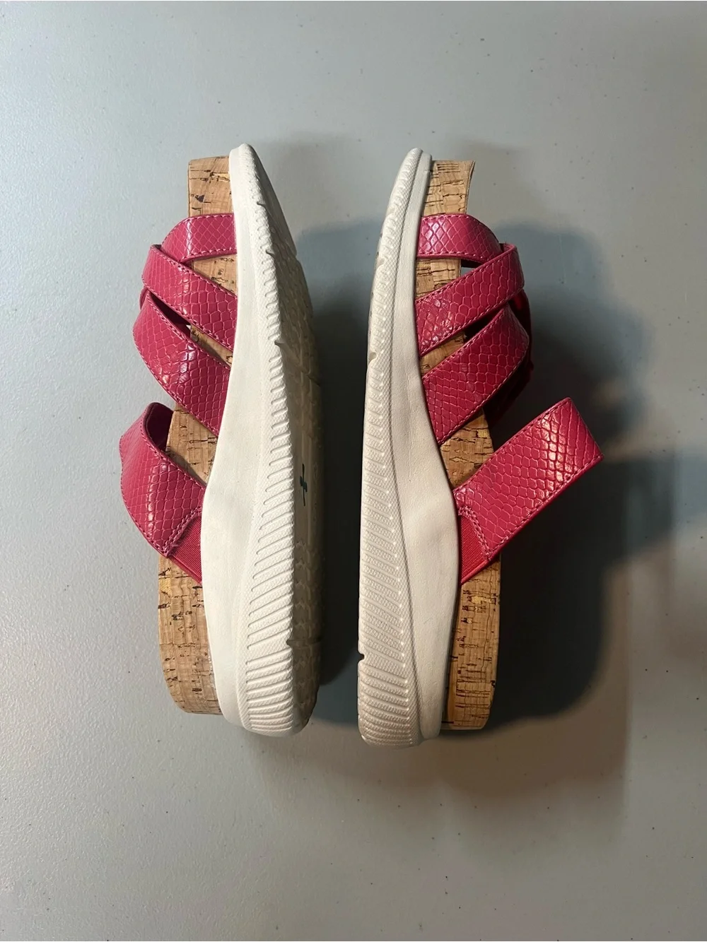Baretraps Posture+ Selby Pink Strappy Cork Wedge Sandals Women’s Size 7M - Picture 4 of 6